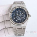 Swiss Replica Audemars Piguet Royal Oak Perpetual Calendar Diamond Watch 41 Blue Grand Tapiserrie dial